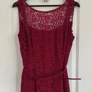 White House Black Market Lace Midi Dress - Burgundy